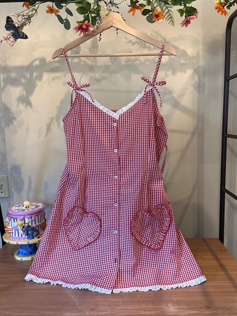 Evewear red gingham heart dress Size L